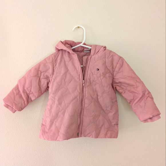 Tommy Hilfiger Other - Tommy Hilfiger Pink Puffer Toddler Hooded Jacket 18-24m